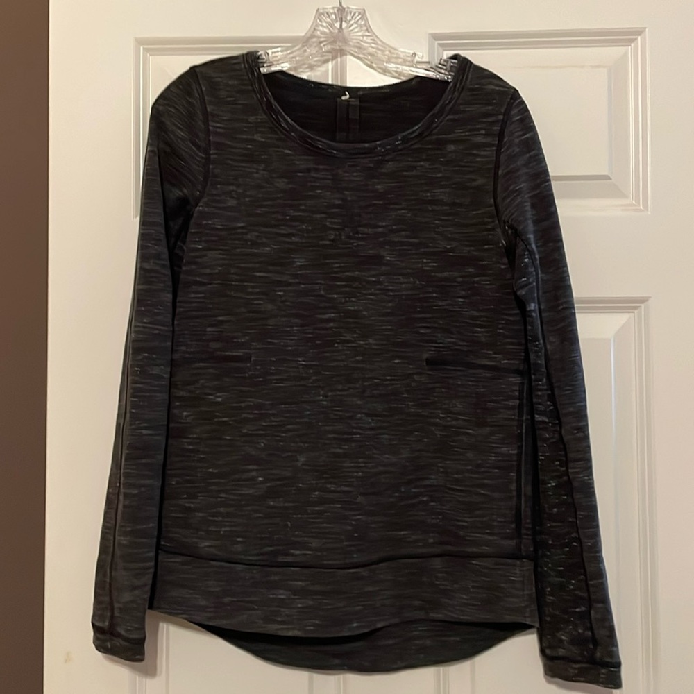 Lululemon‎ black gray long sleeve sweatshirt shirt size 6